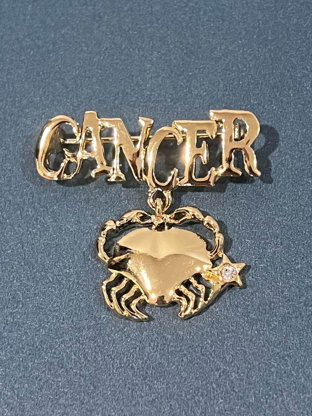 Deadstock 70s Zodiac Cancer Pin